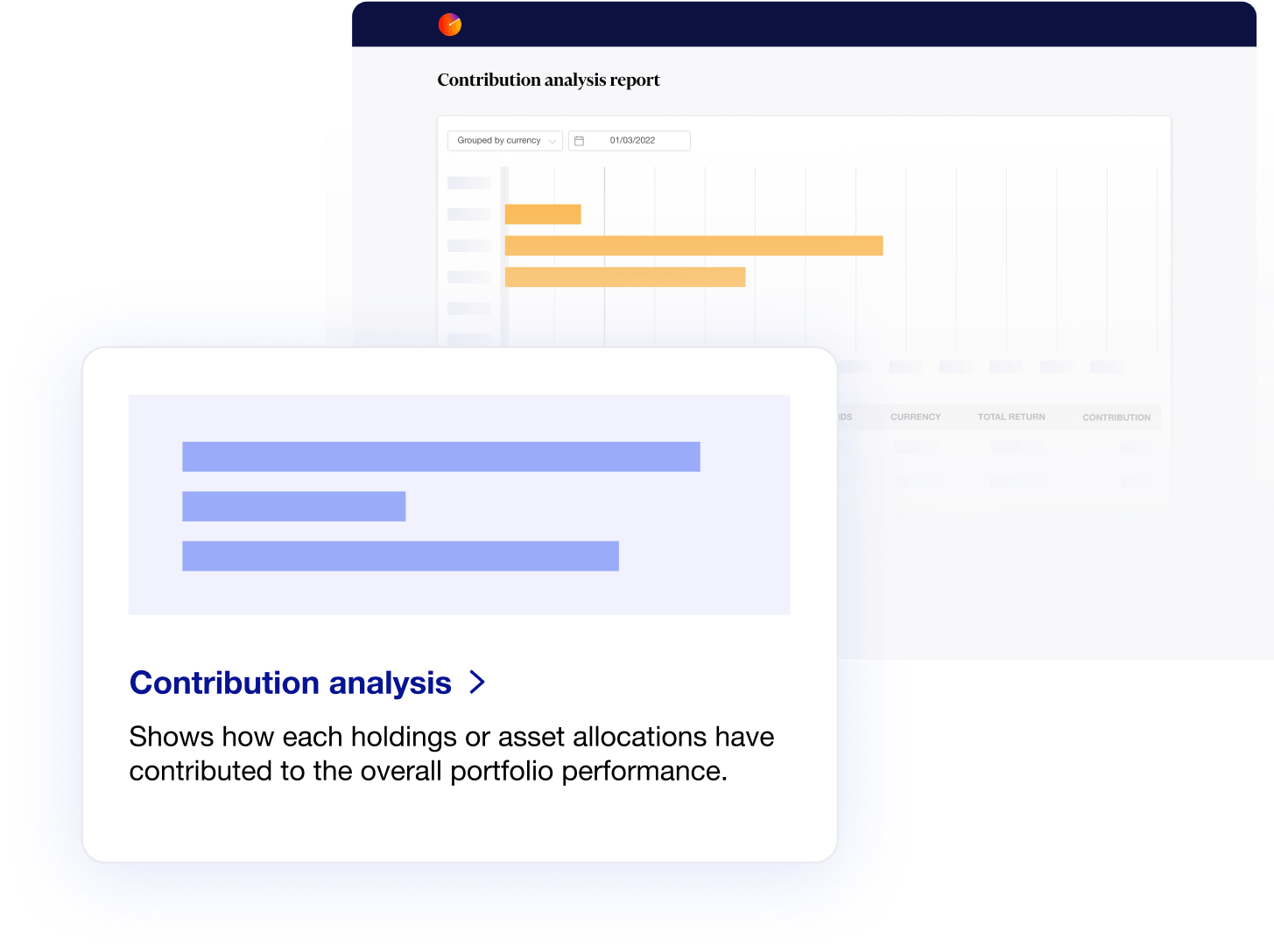 Illustration of Sharesight's contribution analysis report.